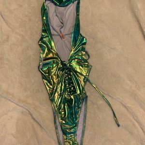 Iheartraves j valentine hooded bodysuit rave S/M